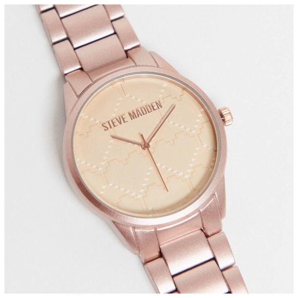 Steve Madden Rose Gold Tone Watch and Earrings Set in Gift Box - Picture 2 of 5